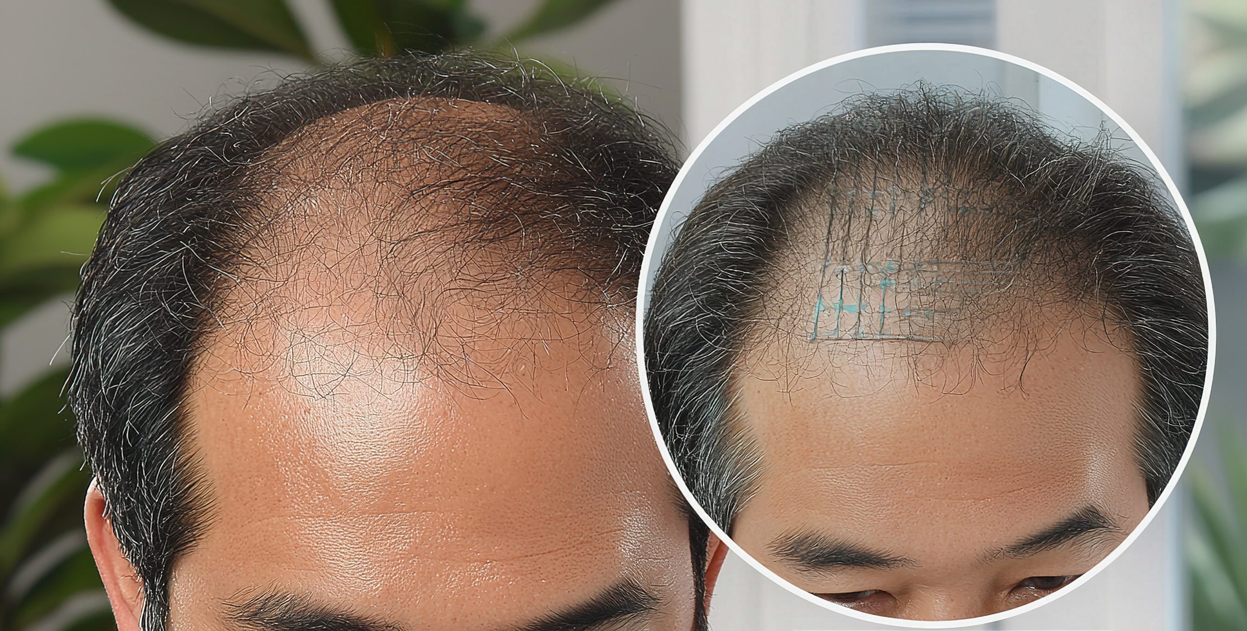 Hair restoration treatment in a professional clinic